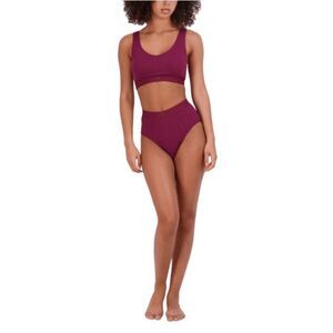 Steve Madden NWT size L bralette/ boyfriend style briefs set - wine color